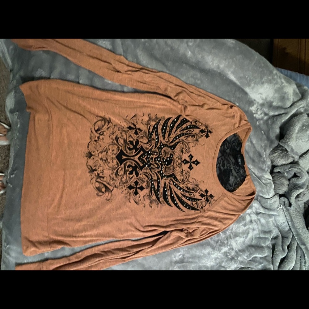 Day trip long sleeve shirt lace back